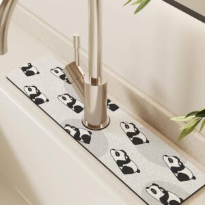 1pc Panda Pattern Dish Drying Mat, Cute Faucet Drying Pad, For Kitchen